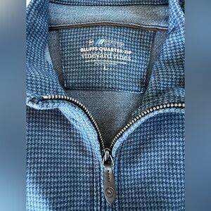 Vineyard Vines Navy Houndstooth Quarter-Zip